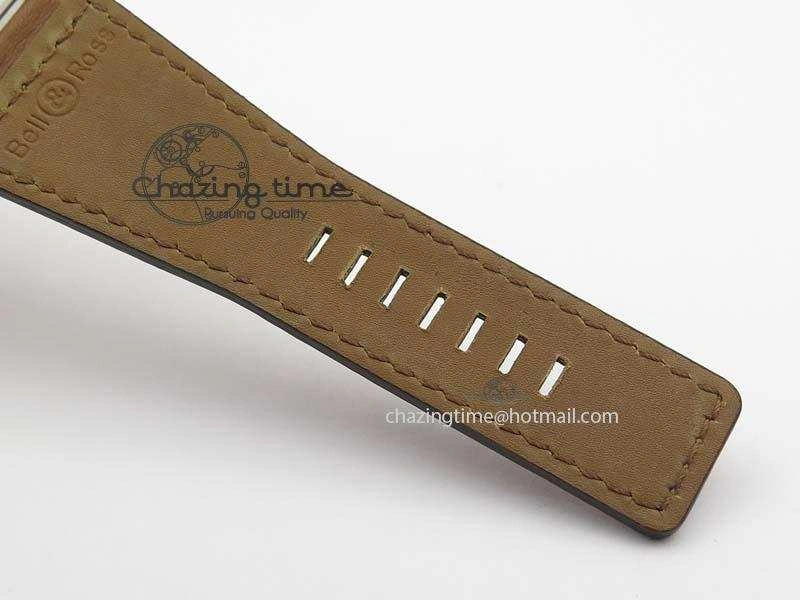 EasyCare BR 03-92 SS 42MM White Dial RG Bezel On Brown Leather Strap MIYOTA 5231