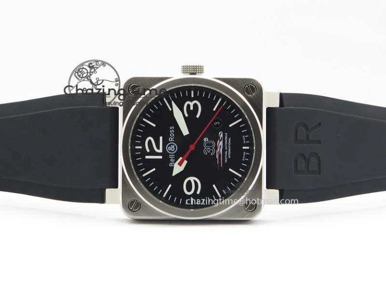 Trendy BR 03-92 SS Black Dial 30 LTD 42MM On Black Rubber Strap MIYOTA 5233