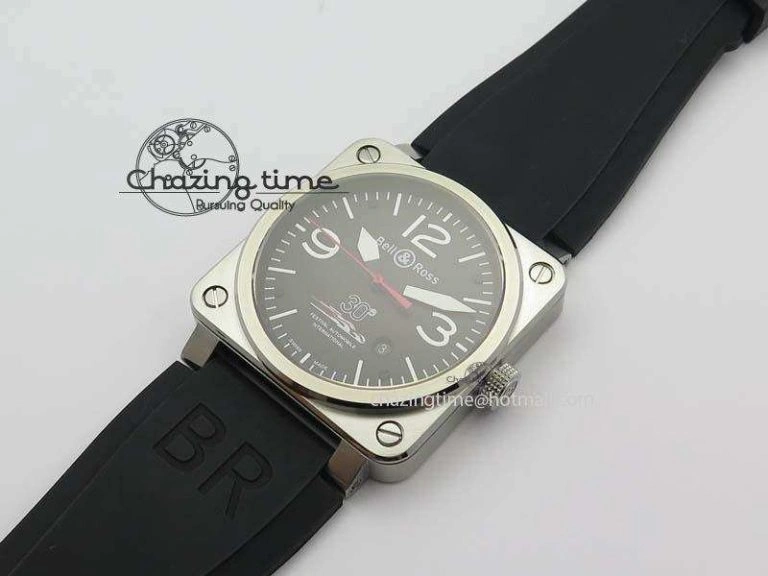 Trendy BR 03-92 SS Black Dial 30 LTD 42MM On Black Rubber Strap MIYOTA 5233