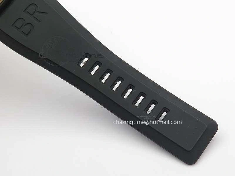 BR 03-92 SS Black Dial (Orange Sec Hand) 42MM On Black Rubber Strap MIYOTA Original 5234