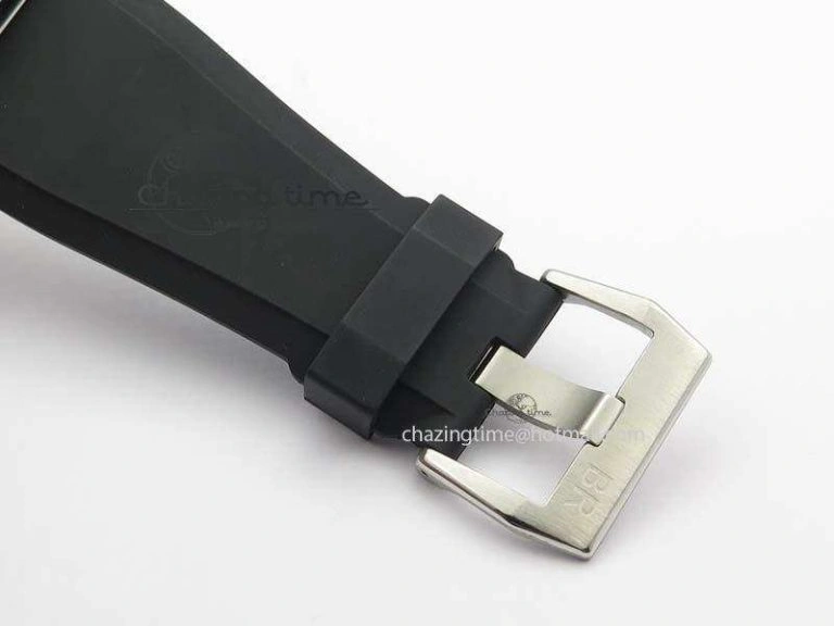 BR 03-92 SS Black Dial (Orange Sec Hand) 42MM On Black Rubber Strap MIYOTA Original 5234