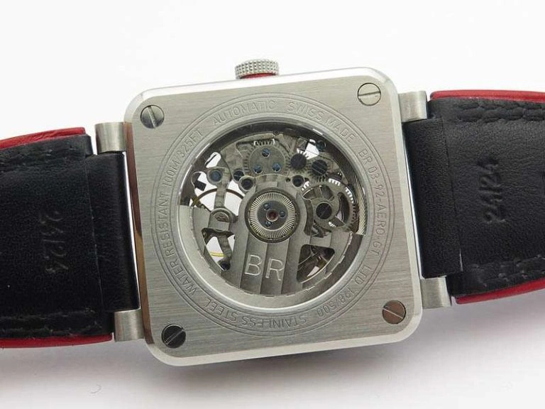 BR 03-92 SS Case 42.5mm Skeleton Dial RG Markers On Leather Strap MIYOTA Neat 5207