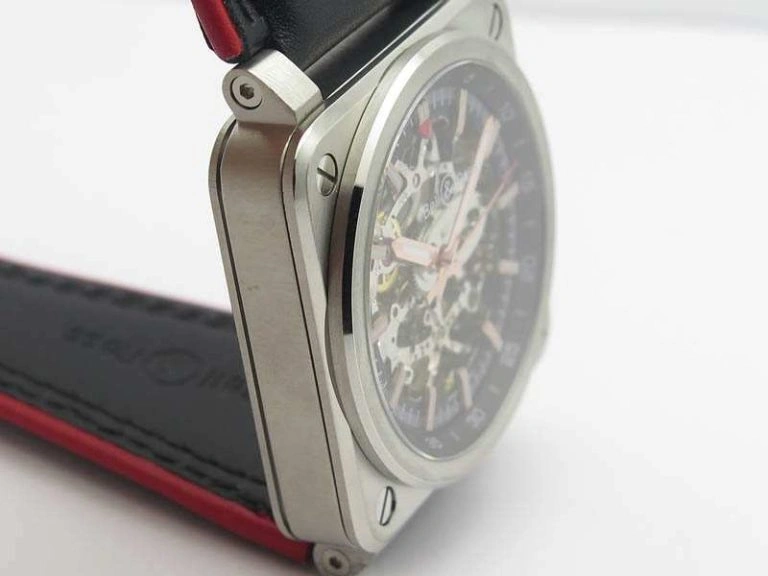 BR 03-92 SS Case 42.5mm Skeleton Dial RG Markers On Leather Strap MIYOTA Neat 5207