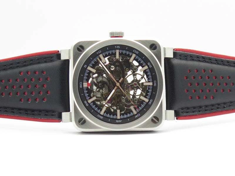 BR 03-92 SS Case 42.5mm Skeleton Dial RG Markers On Leather Strap MIYOTA Neat 5207