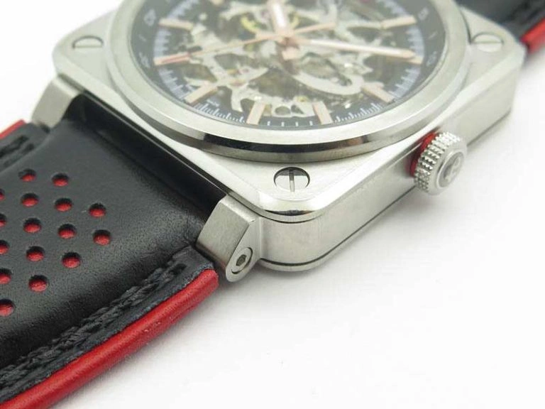 BR 03-92 SS Case 42.5mm Skeleton Dial RG Markers On Leather Strap MIYOTA Neat 5207