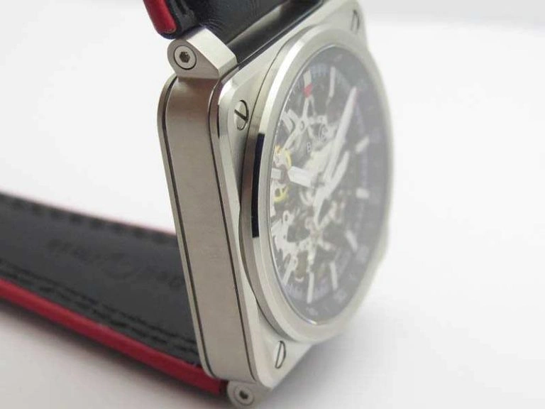 BR 03-92 SS Case 42.5mm Skeleton Dial Silver Markers On Leather Strap MIYOTA NewStyle 5204