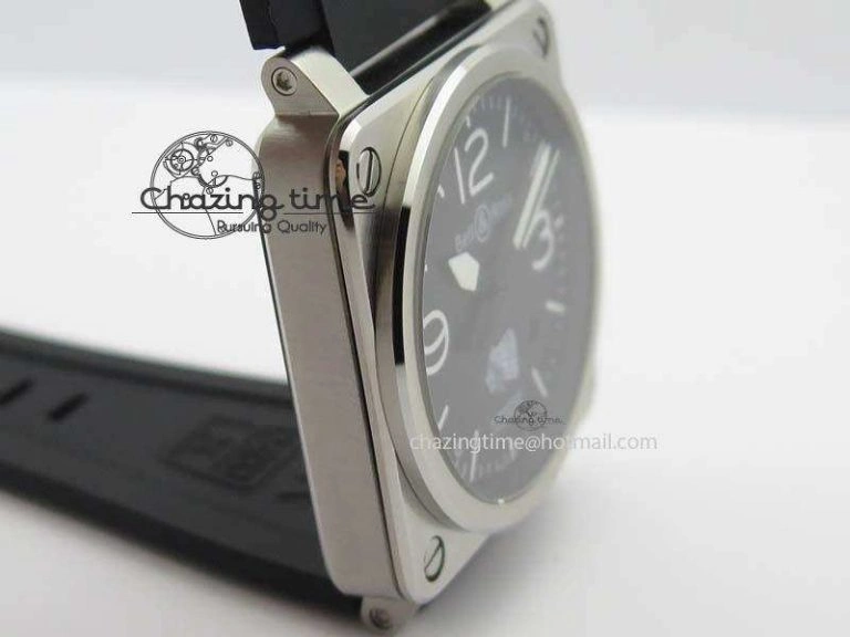 BR 03-92 SS Case V2 42.5mm Black Dial FAYETTE On Rubber Strap MIYOTA Flexible 5224