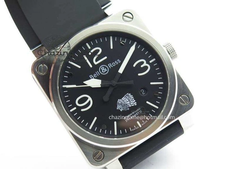 BR 03-92 SS Case V2 42.5mm Black Dial FAYETTE On Rubber Strap MIYOTA Flexible 5224