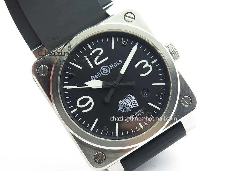 BR 03-92 SS Case V2 42.5mm Black Dial FAYETTE On Rubber Strap MIYOTA Flexible 5224
