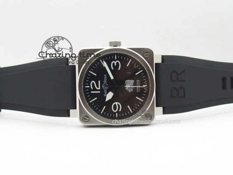 BR 03-92 SS Case V2 42.5mm Black Dial FAYETTE On Rubber Strap MIYOTA Flexible 5224