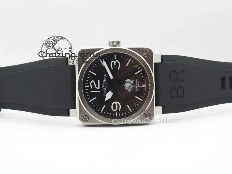 BR 03-92 SS Case V2 42.5mm Black Dial FAYETTE On Rubber Strap MIYOTA Flexible 5224