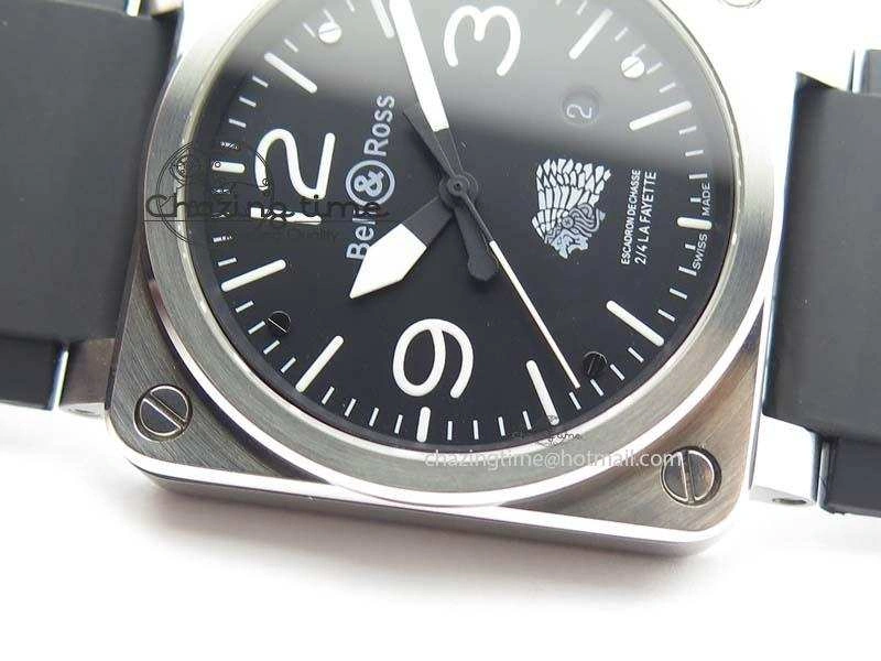 BR 03-92 SS Case V2 42.5mm Black Dial FAYETTE On Rubber Strap MIYOTA Flexible 5224