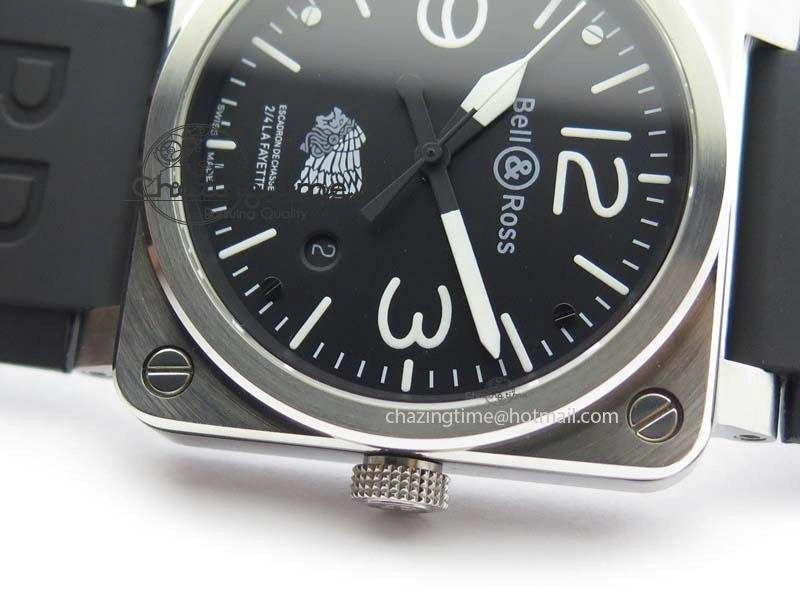 BR 03-92 SS Case V2 42.5mm Black Dial FAYETTE On Rubber Strap MIYOTA Flexible 5224