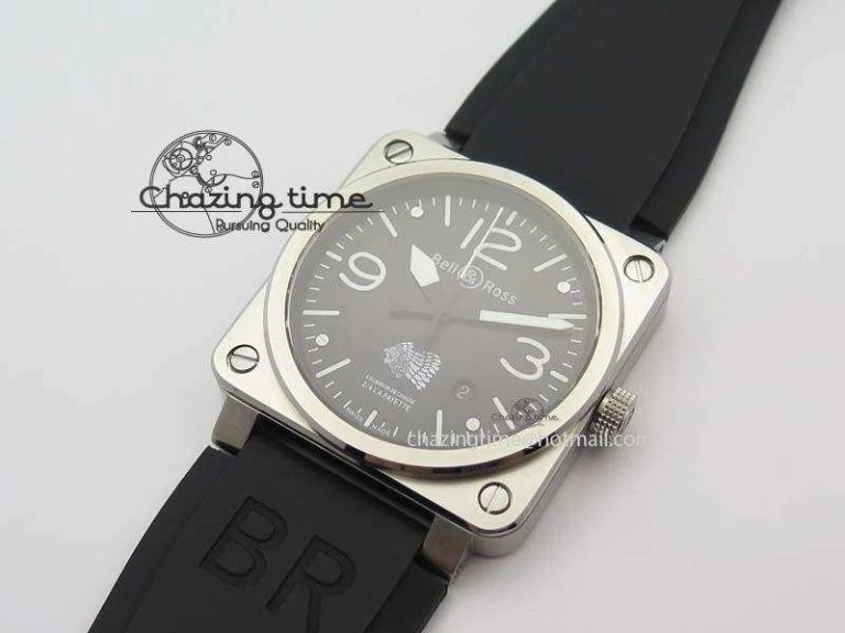 BR 03-92 SS Case V2 42.5mm Black Dial FAYETTE On Rubber Strap MIYOTA Flexible 5224