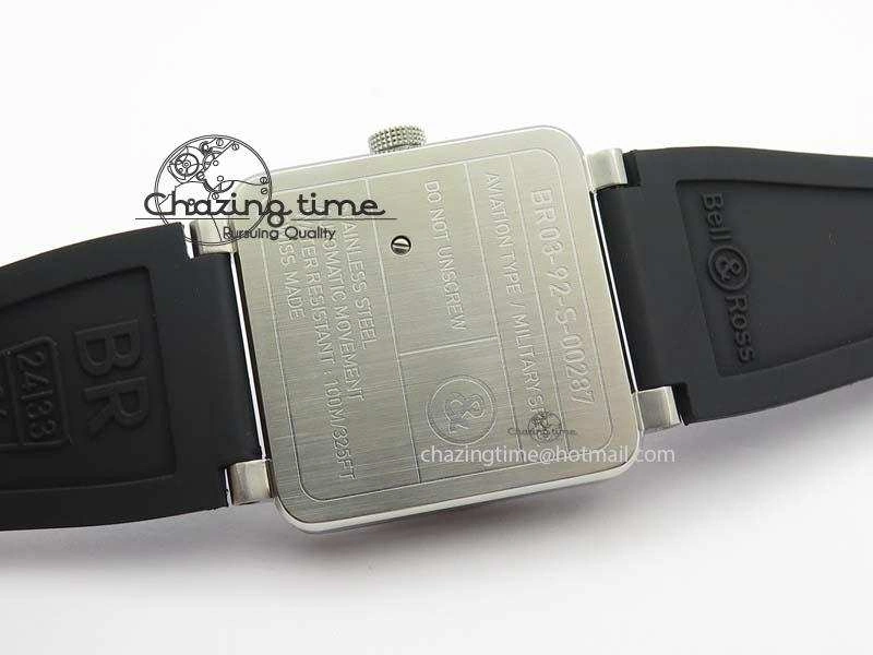 BR 03-92 SS Case V2 42.5mm Black Dial FAYETTE On Rubber Strap MIYOTA Flexible 5224