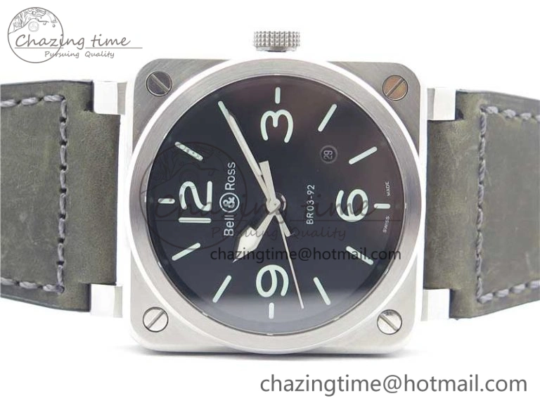 BR 03-92 SS Case V3 Best Edition Black Dial on Brown Leather Strap MIYOTA DailyWear 5173