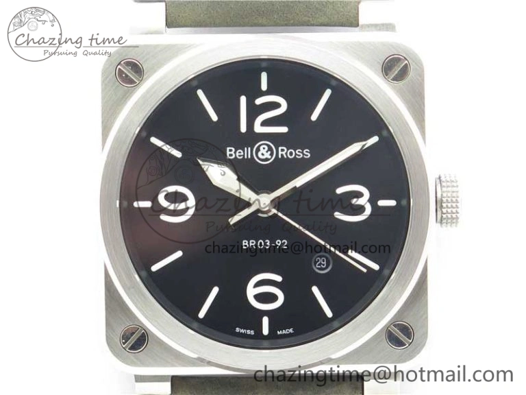BR 03-92 SS Case V3 Best Edition Black Dial on Brown Leather Strap MIYOTA DailyWear 5173