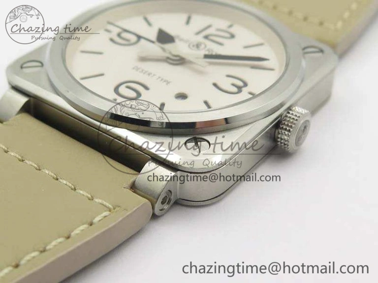 TopPick BR 03-92 SS Case V3 Cream Dial 42.5mm On Leather Strap MIYOTA 5200