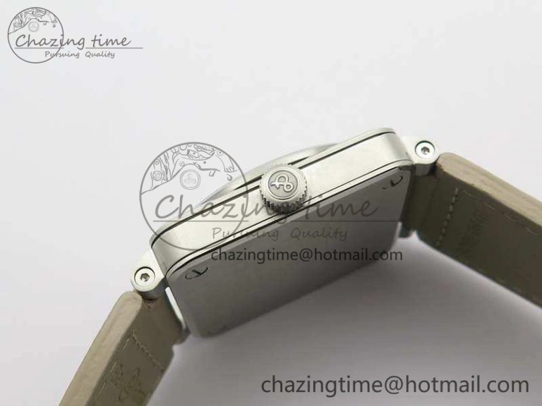 TopPick BR 03-92 SS Case V3 Cream Dial 42.5mm On Leather Strap MIYOTA 5200