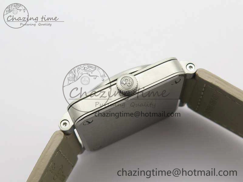 TopPick BR 03-92 SS Case V3 Cream Dial 42.5mm On Leather Strap MIYOTA 5200