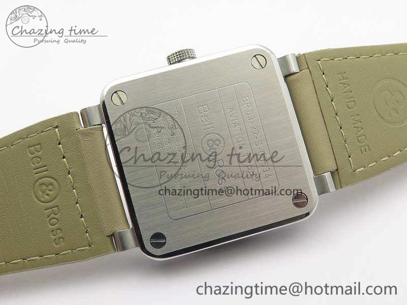 TopPick BR 03-92 SS Case V3 Cream Dial 42.5mm On Leather Strap MIYOTA 5200
