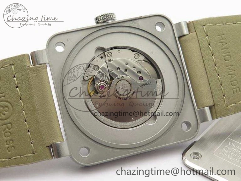 TopPick BR 03-92 SS Case V3 Cream Dial 42.5mm On Leather Strap MIYOTA 5200