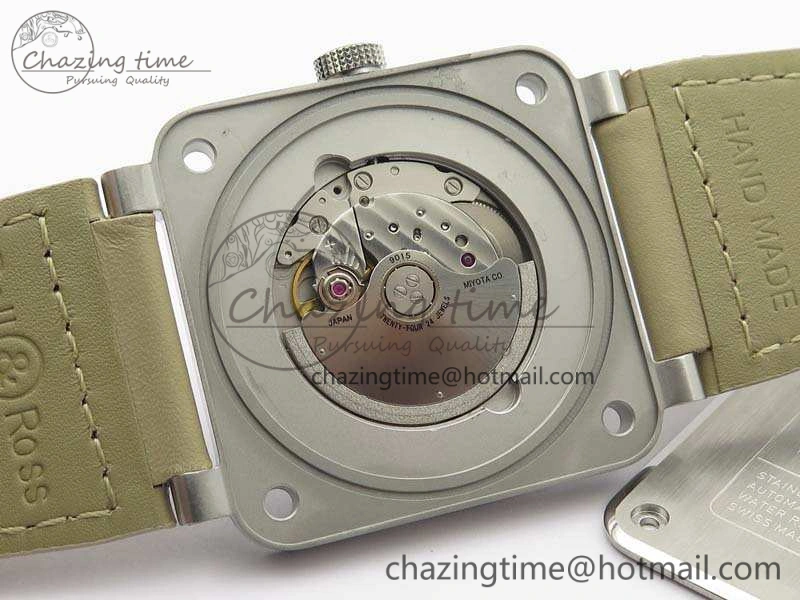 TopPick BR 03-92 SS Case V3 Cream Dial 42.5mm On Leather Strap MIYOTA 5200