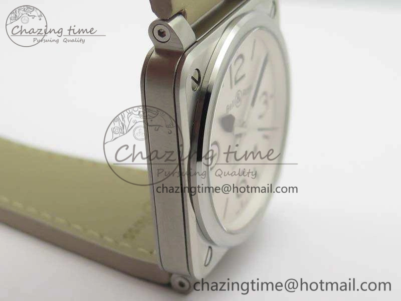 TopPick BR 03-92 SS Case V3 Cream Dial 42.5mm On Leather Strap MIYOTA 5200