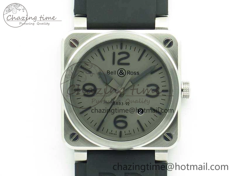 RelaxedFit BR 03-92 SS Case V3 Gray Dial 42.5mm On Rubber Strap MIYOTA 5199