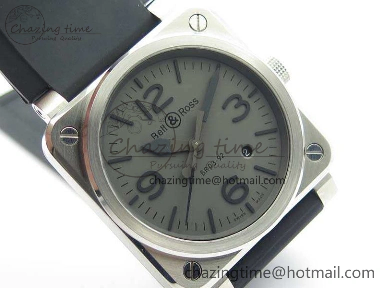 RelaxedFit BR 03-92 SS Case V3 Gray Dial 42.5mm On Rubber Strap MIYOTA 5199