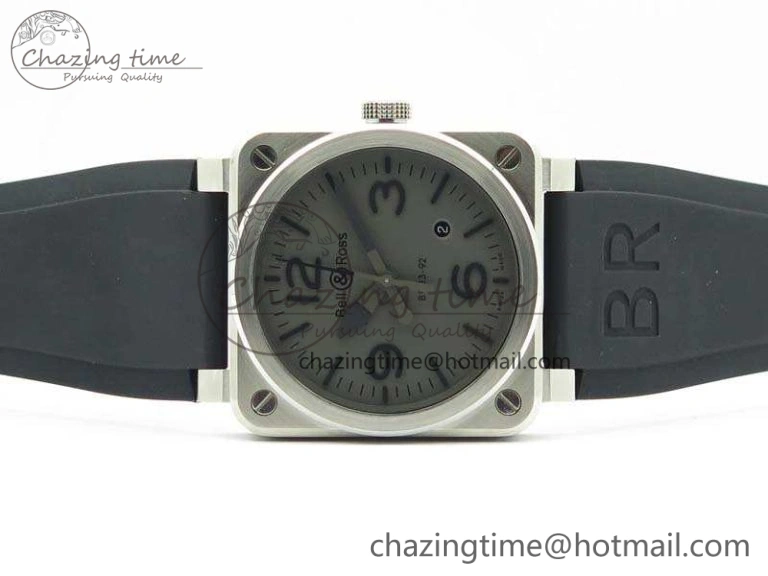 RelaxedFit BR 03-92 SS Case V3 Gray Dial 42.5mm On Rubber Strap MIYOTA 5199