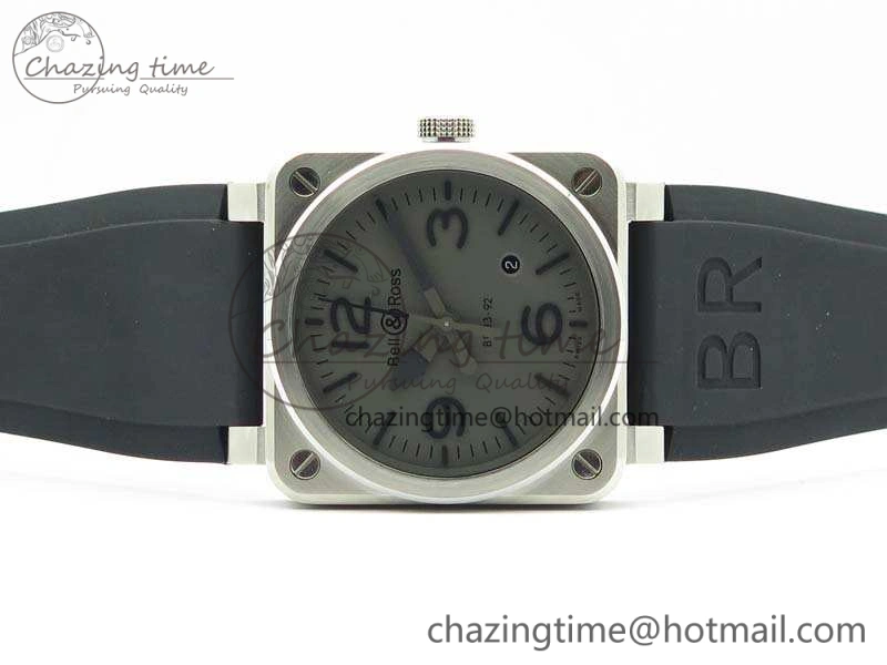 RelaxedFit BR 03-92 SS Case V3 Gray Dial 42.5mm On Rubber Strap MIYOTA 5199
