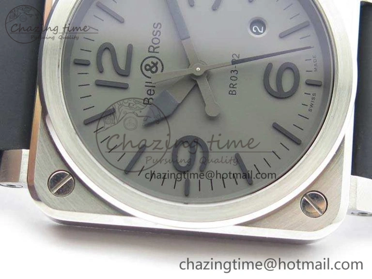 RelaxedFit BR 03-92 SS Case V3 Gray Dial 42.5mm On Rubber Strap MIYOTA 5199