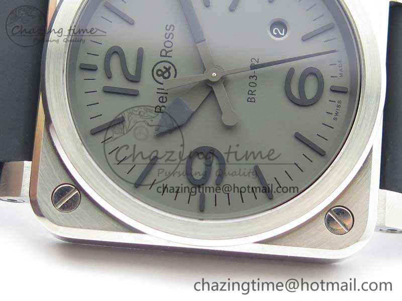 RelaxedFit BR 03-92 SS Case V3 Gray Dial 42.5mm On Rubber Strap MIYOTA 5199