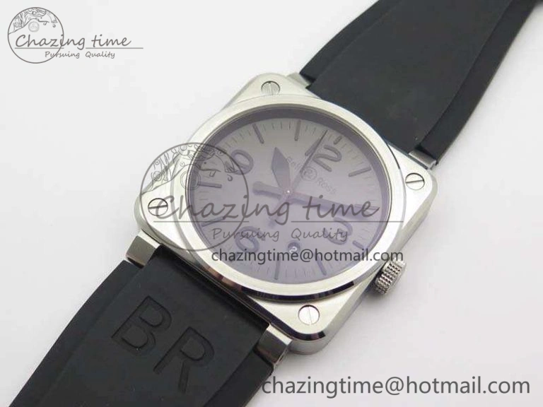 RelaxedFit BR 03-92 SS Case V3 Gray Dial 42.5mm On Rubber Strap MIYOTA 5199