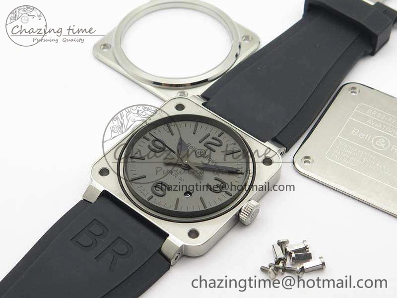 RelaxedFit BR 03-92 SS Case V3 Gray Dial 42.5mm On Rubber Strap MIYOTA 5199