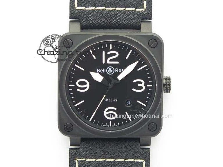 BR 03-92 SS Desert Type 42.5mm On Black Rubber Strap MIYOTA Breathable 5243