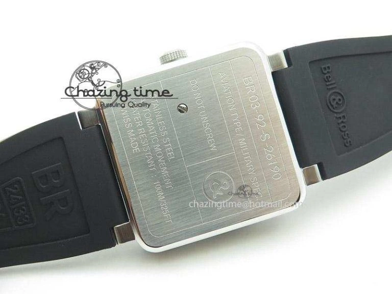 BR 03-92 SS Desert Type 42.5mm On Black Rubber Strap MIYOTA Breathable 5243