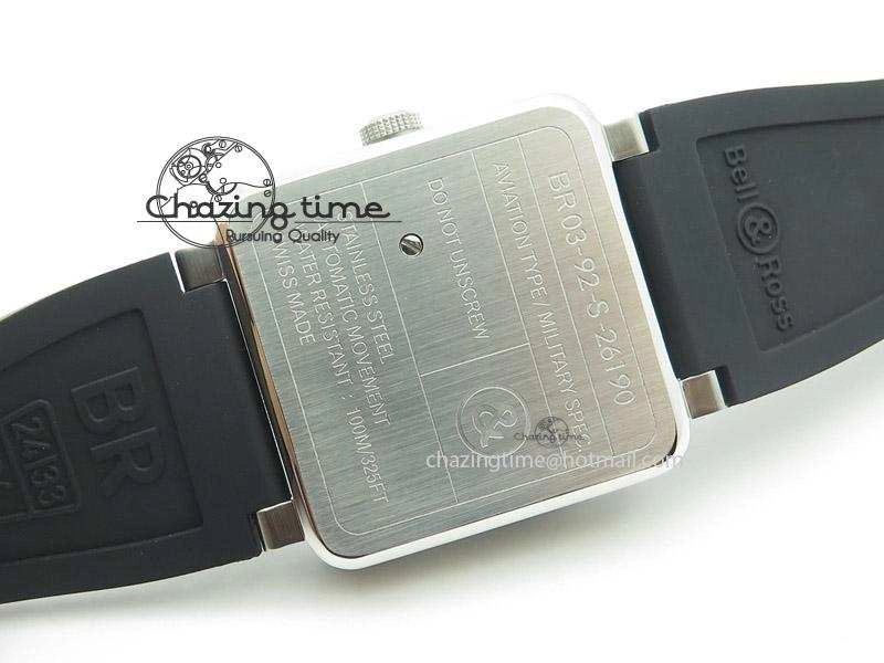 BR 03-92 SS Desert Type 42.5mm On Black Rubber Strap MIYOTA Breathable 5243