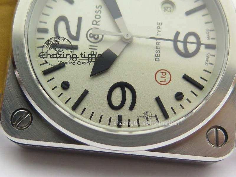 Sustainable BR 03-92 SS Desert Type 42MM Gray Dial On Leather Strap MIYOTA 5238