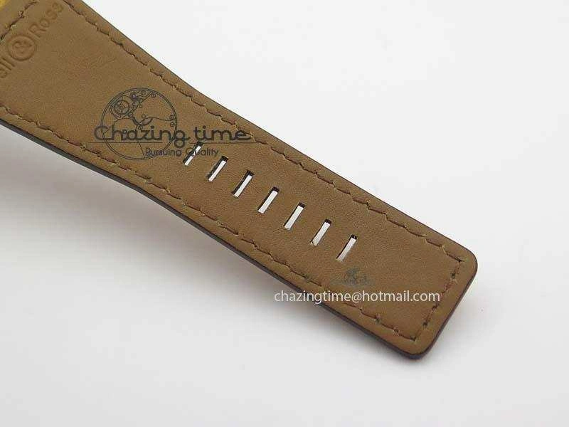 Sustainable BR 03-92 SS Desert Type 42MM Gray Dial On Leather Strap MIYOTA 5238