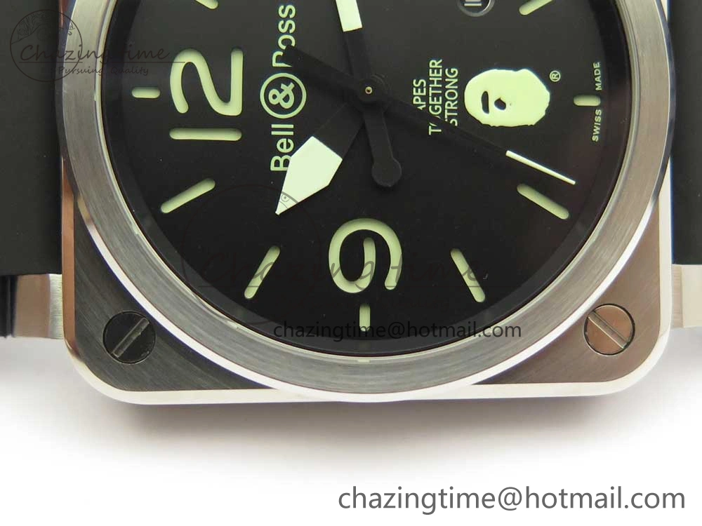 Packable BR 03-92 Steel 1:1 Best Edition Black Apes Dial on Black Rubber Strap MIYOTA 9015 V 5181
