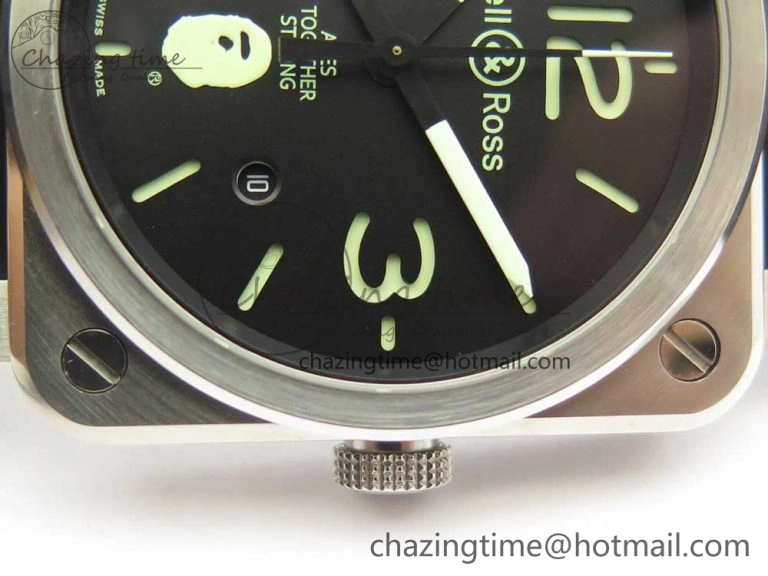 Packable BR 03-92 Steel 1:1 Best Edition Black Apes Dial on Black Rubber Strap MIYOTA 9015 V 5181