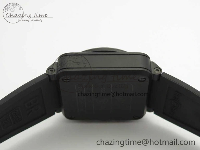 BR 03-94 Chrono PVD Black Dial White Markers on Black Rubber Strap A7750 (Free Nylon Strap) Chic 4870