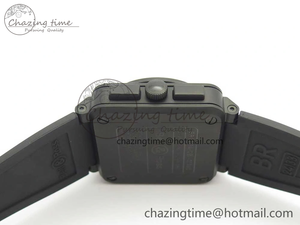 BR 03-94 Chrono PVD Black Dial White Markers on Black Rubber Strap A7750 (Free Nylon Strap) Chic 4870