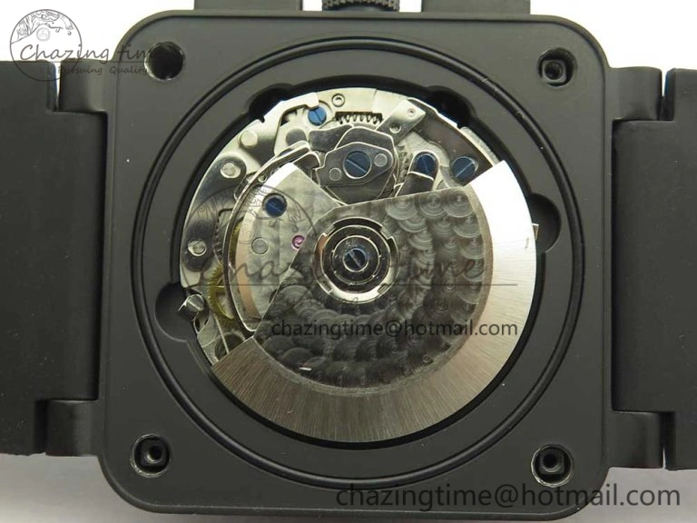 BR 03-94 Chrono PVD Black Dial White Markers on Black Rubber Strap A7750 (Free Nylon Strap) Chic 4870