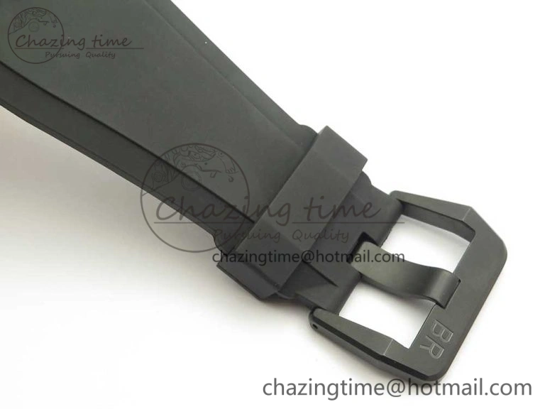 BR 03-94 Chrono PVD Black Dial White Markers on Black Rubber Strap A7750 (Free Nylon Strap) Chic 4870