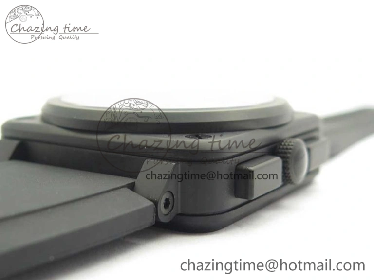 BR 03-94 Chrono PVD Black Dial White Markers on Black Rubber Strap A7750 (Free Nylon Strap) Chic 4870