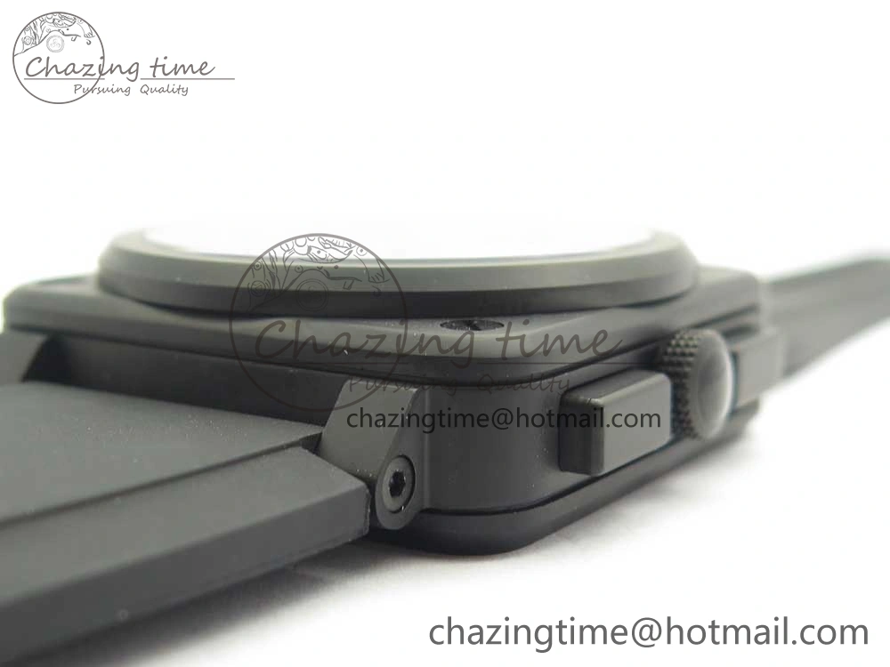 BR 03-94 Chrono PVD Black Dial White Markers on Black Rubber Strap A7750 (Free Nylon Strap) Chic 4870