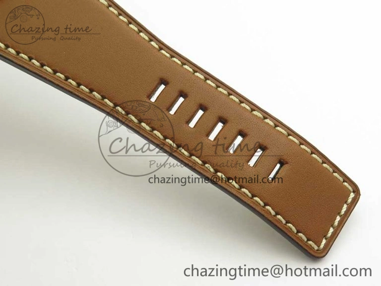 BR 03-94 Chrono PVD Black Dial Yellow Markers on Brown Leather Strap A7750 (Free Nylon Strap) Lightweight 4869